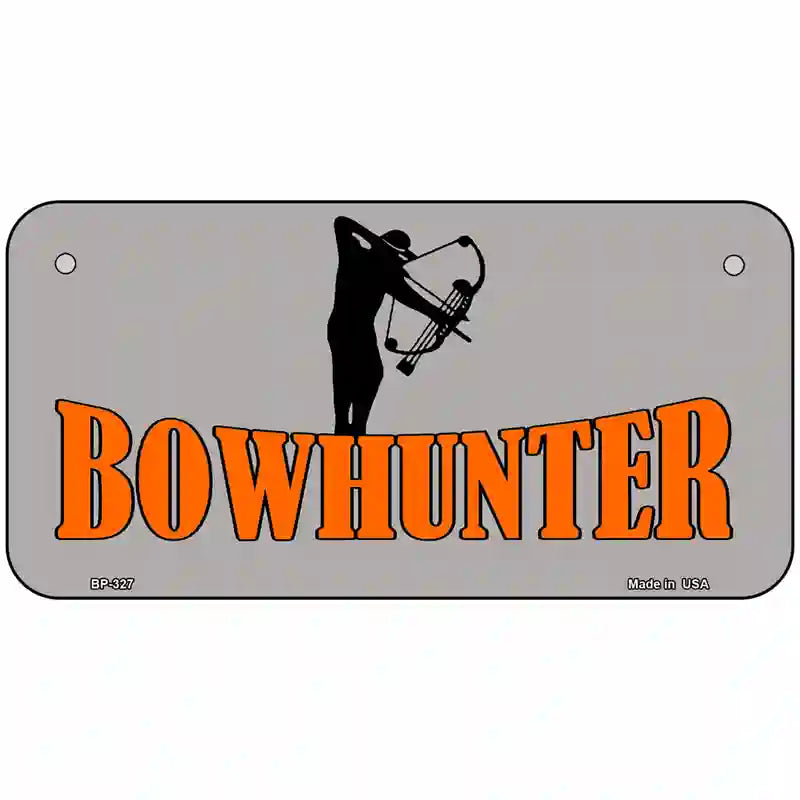 Bow Hunter Metal Novelty License Plate 6" x 3" (BP)