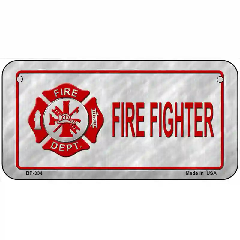 Firefighter Maltese Cross Metal Novelty License Plate 6" x 3" (BP)