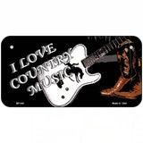 I Love Country Music Metal Novelty License Plate 6" x 3" (BP)