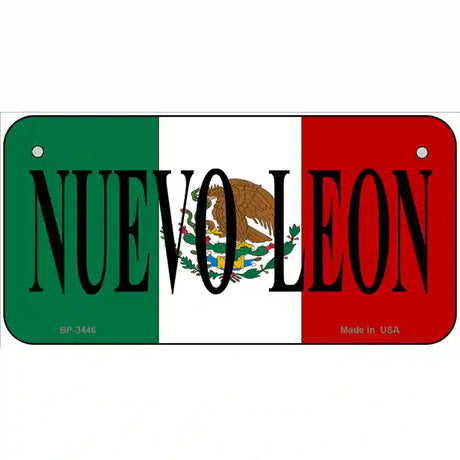 Nuevo Leon on Mexico Flag Metal Novelty License Plate 6" x 3" (BP)