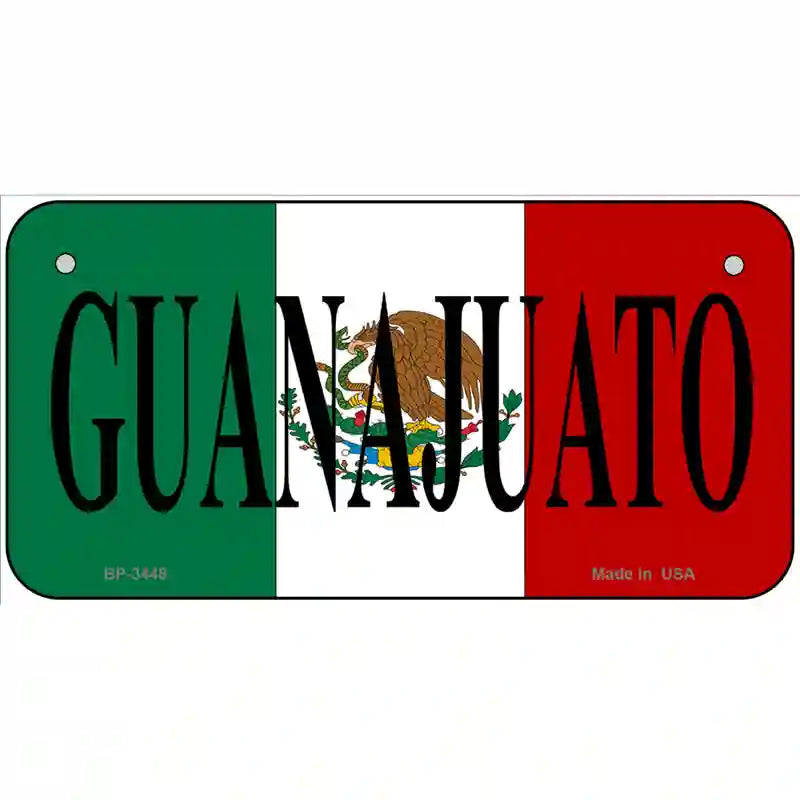 Guanajuato on Mexico Flag Metal Novelty License Plate 6" x 3" (BP)