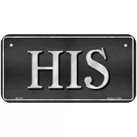 HIS Metal Novelty License Plate 6" x 3" (BP)