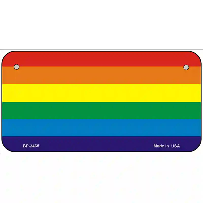 Rainbow Flag Metal Novelty License Plate 6" x 3" (BP)