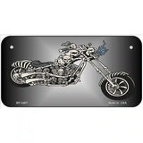 Chopper Skull Metal Novelty License Plate 6" x 3" (BP)