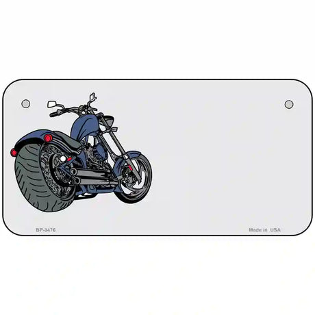 Motorcycle Offset Metal Novelty License Plate 6" x 3" (BP)