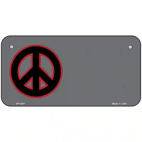 Peace Symbol Offset Metal Novelty License Plate 6" x 3" (BP)