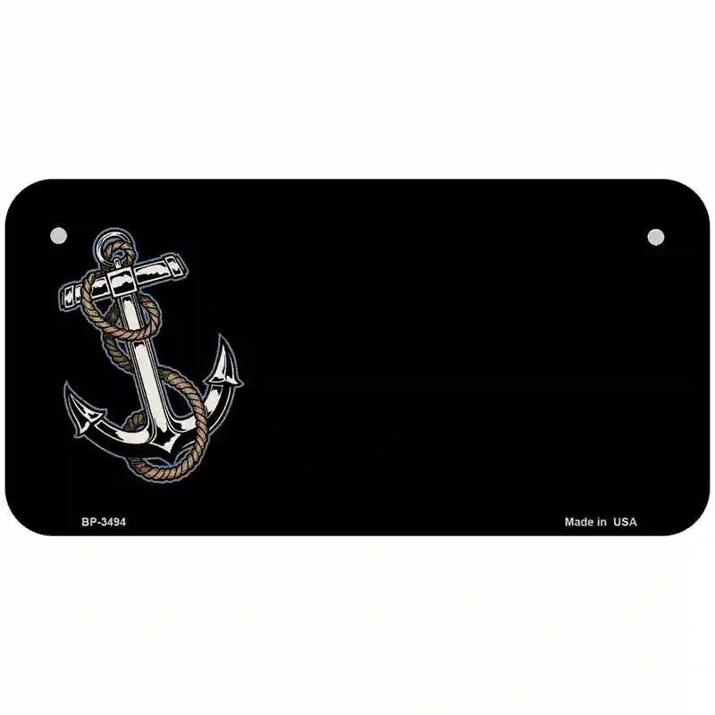 Anchor Offset Metal Novelty License Plate 6" x 3" (BP)