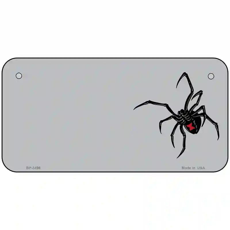 Black Widow Offset Metal Novelty License Plate 6" x 3" (BP)