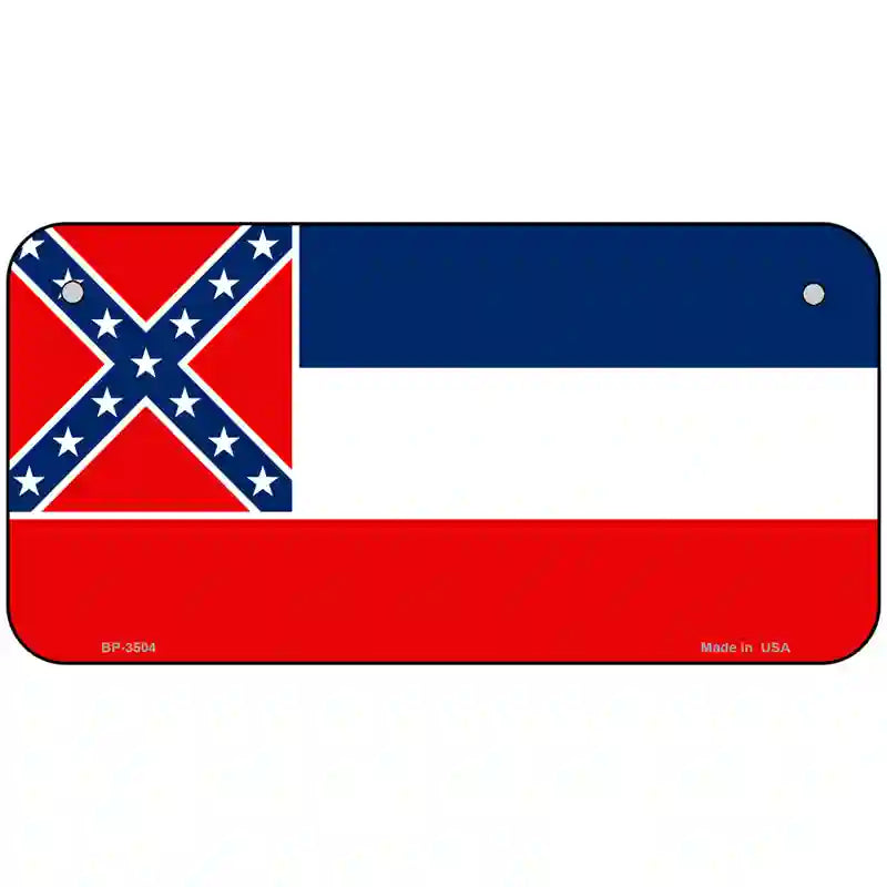 Mississippi Flag Metal Novelty License Plate 6" x 3" (BP)