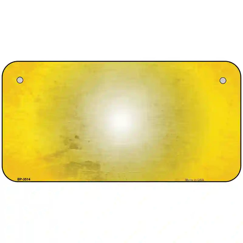 Yellow White Fade Scratched License Plate Metal Novelty 6" x 3" (BP)