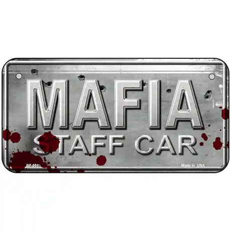 Mafia Staff Car Metal Novelty License Plate 6" x 3" (BP)