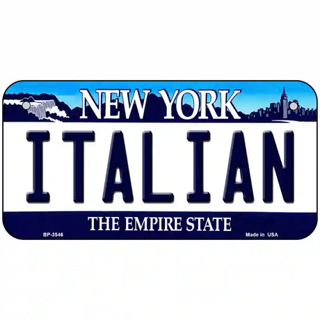 Italian New York Novelty Metal License Plate 6" x 3" (BP)