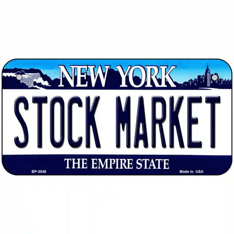 Stock Market New York Novelty Metal License Plate 6" x 3" (BP)