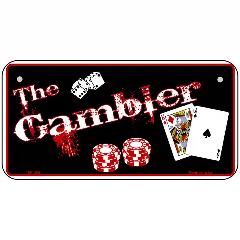 Gambler Metal Novelty License Plate 6" x 3" (BP)