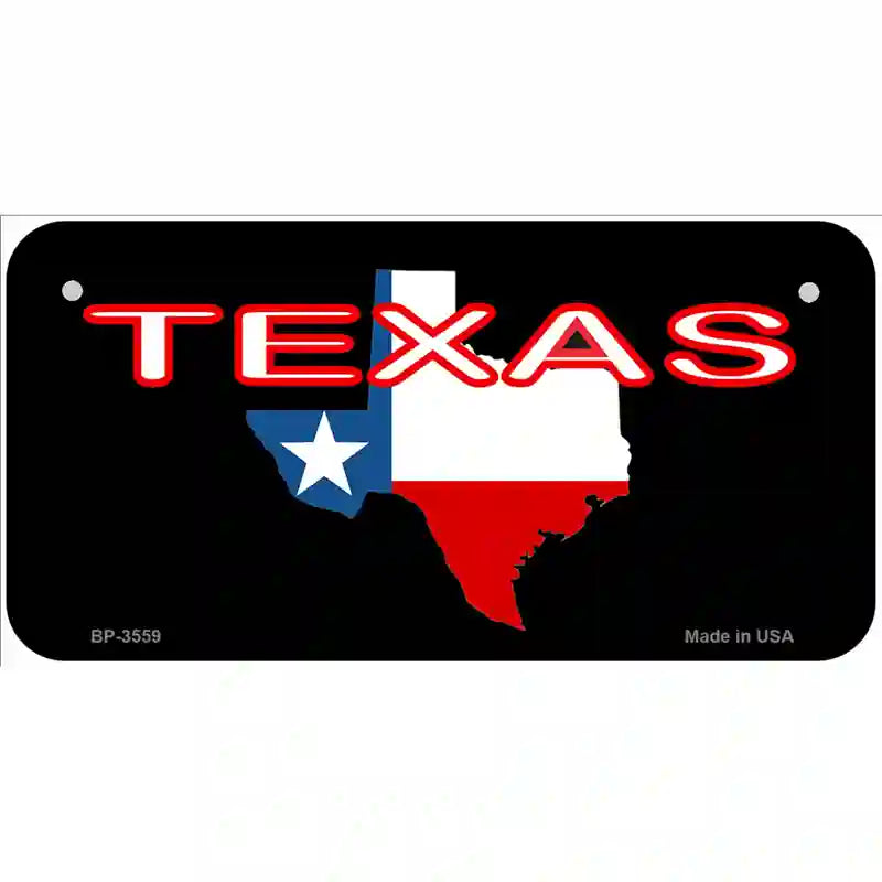 Texas Filled State Flag Metal Novelty License Plate 6" x 3" (BP)