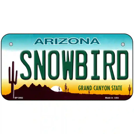 Snowbird Arizona Novelty Metal License Plate 6" x 3" (BP)