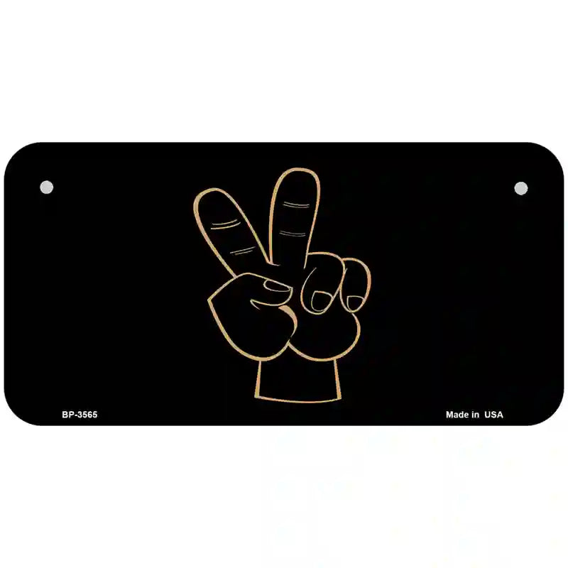 Peace Fingers Metal Novelty License Plate 6" x 3" (BP)