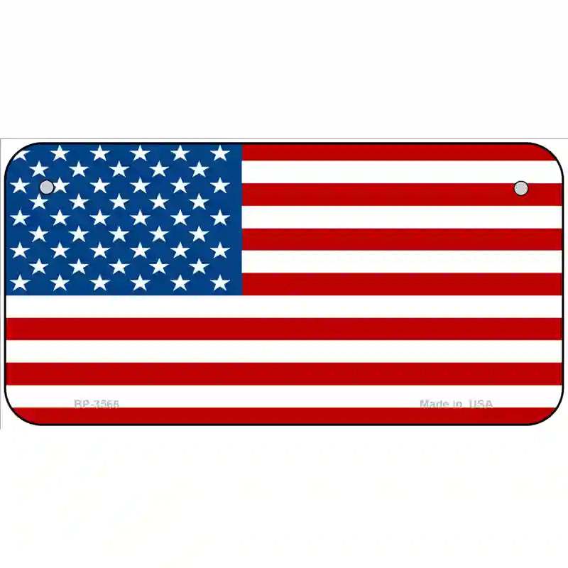 American Flag Novelty Metal License Plate 6" x 3" (BP)