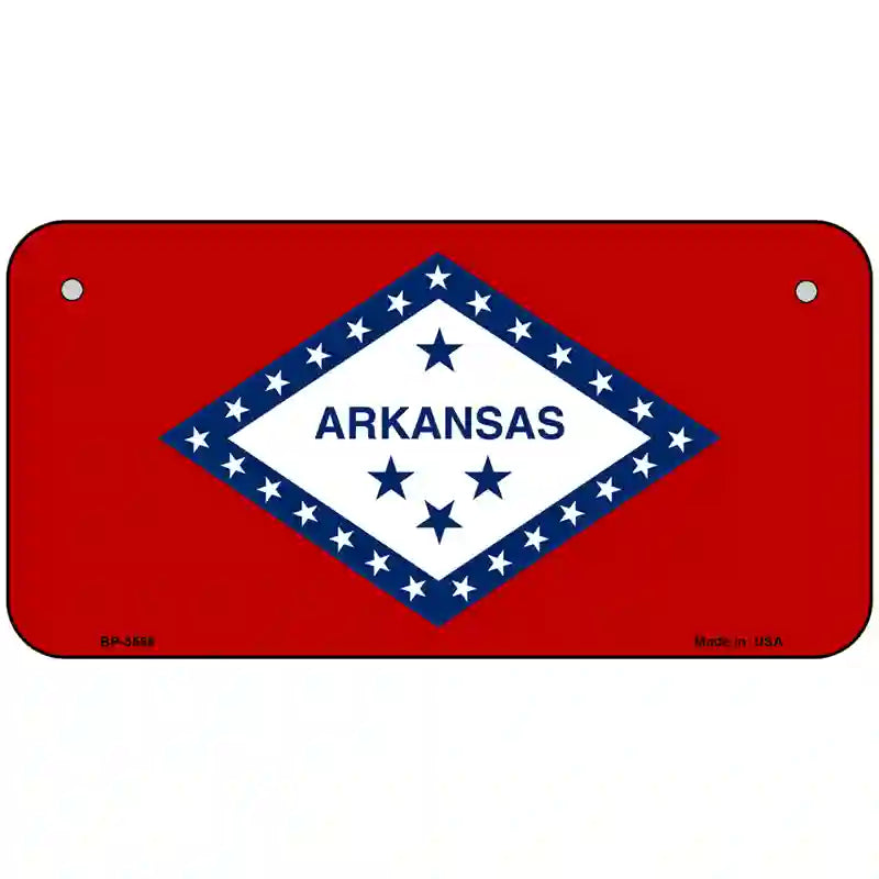 Arkansas State Flag Metal Novelty License Plate 6" x 3" (BP)