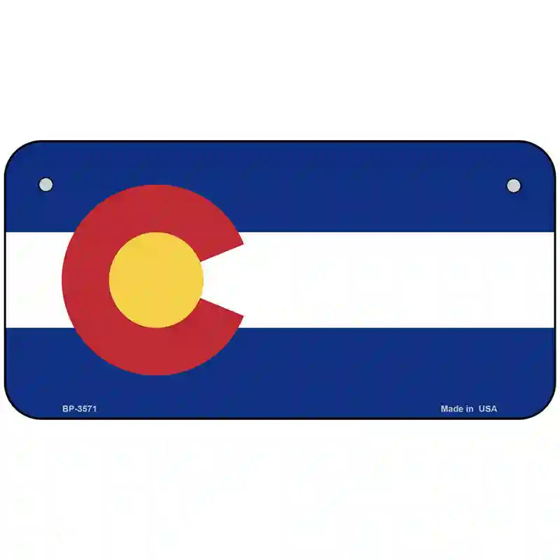 Colorado State Flag Metal Novelty License Plate 6" x 3" (BP)