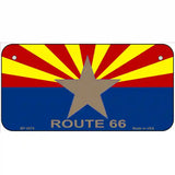 Route 66 Arizona Flag Metal License Plate 6" x 3" (BP)