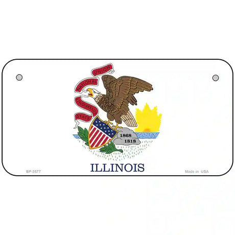 Illinois State Flag Metal Novelty License Plate 6" x 3" (BP)