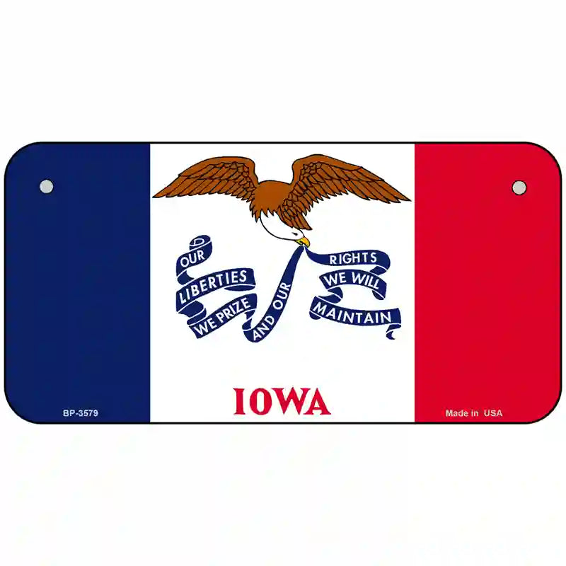 Iowa State Flag Metal Novelty License Plate 6" x 3" (BP)