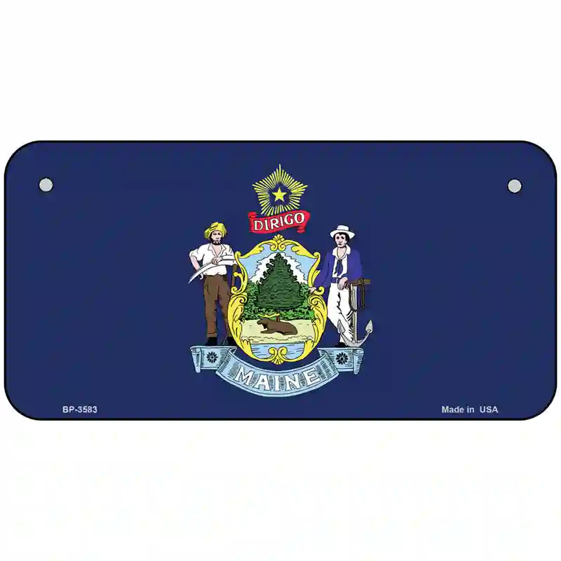 Maine State Flag Metal Novelty License Plate 6" x 3" (BP)