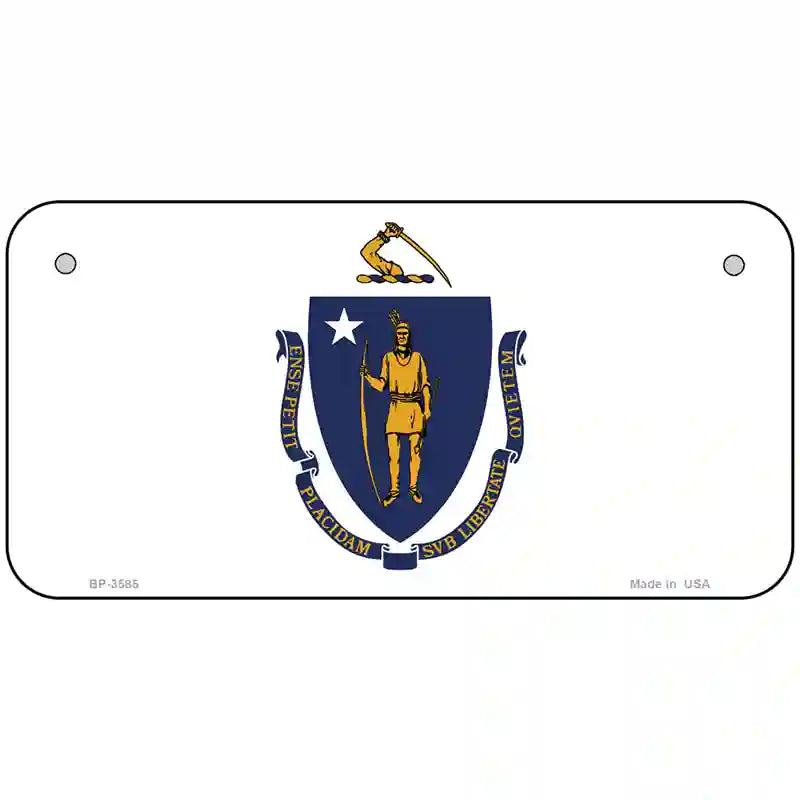 Massachusetts State Flag Metal Novelty License Plate 6" x 3" (BP)