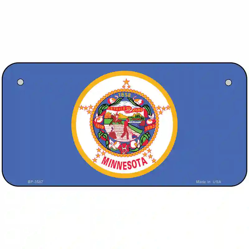 Minnesota State Flag Metal Novelty License Plate 6" x 3" (BP)