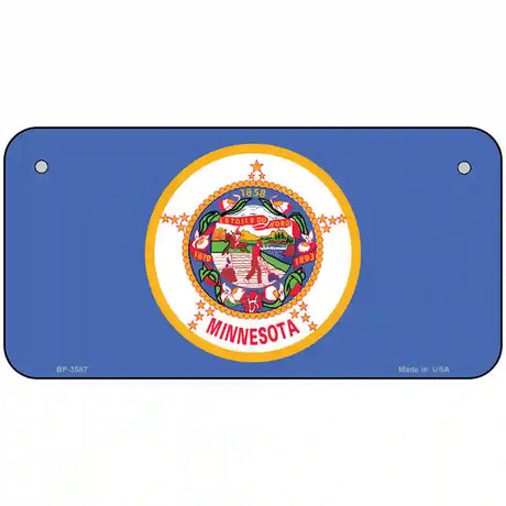 Minnesota State Flag Metal Novelty License Plate 6" x 3" (BP)