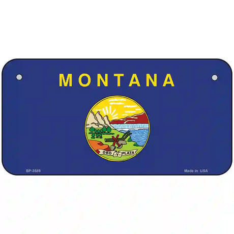 Montana State Flag Metal Novelty License Plate 6" x 3" (BP)