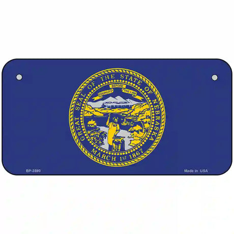 Nebraska State Flag Metal Novelty License Plate 6" x 3" (BP)