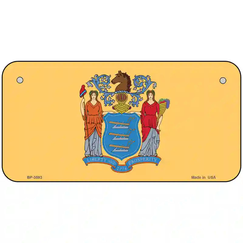 New Jersey State Flag Metal Novelty License Plate 6" x 3" (BP)