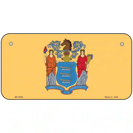 New Jersey State Flag Metal Novelty License Plate 6" x 3" (BP)