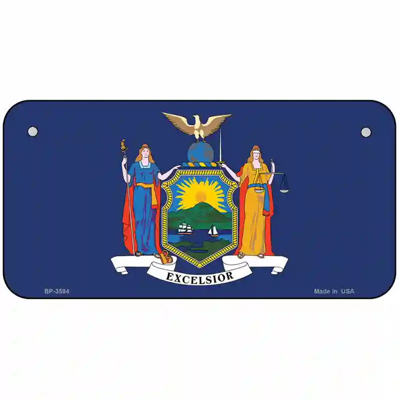 New York State Flag Metal Novelty License Plate 6" x 3" (BP)