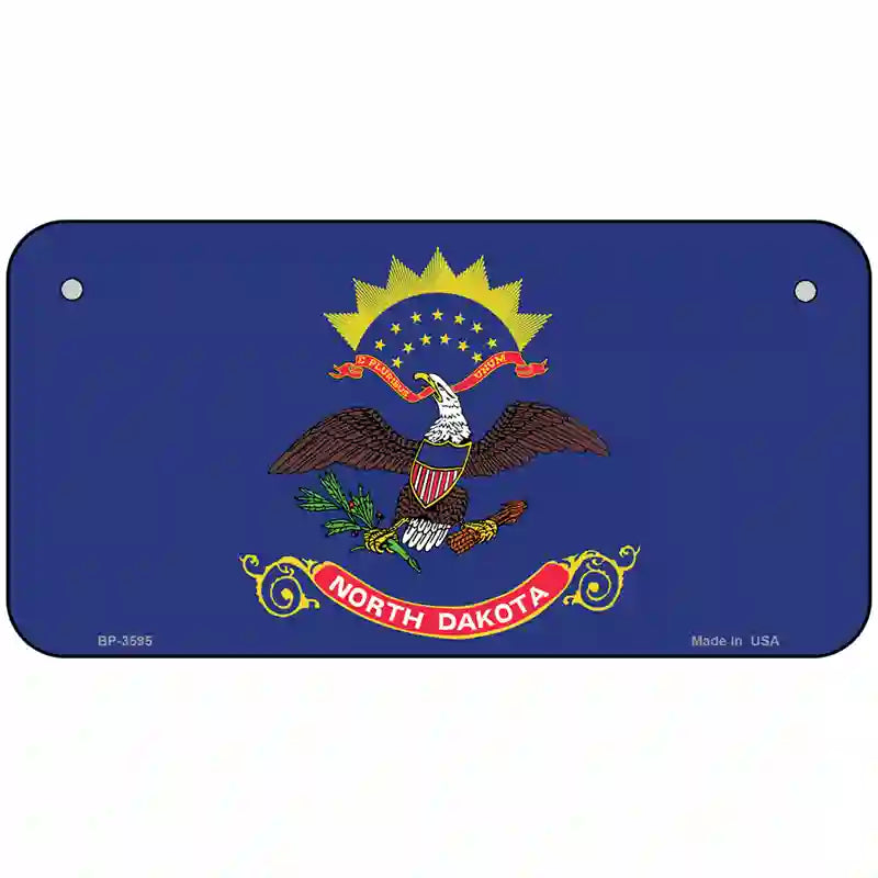 North Dakota State Flag Metal Novelty License Plate 6" x 3" (BP)