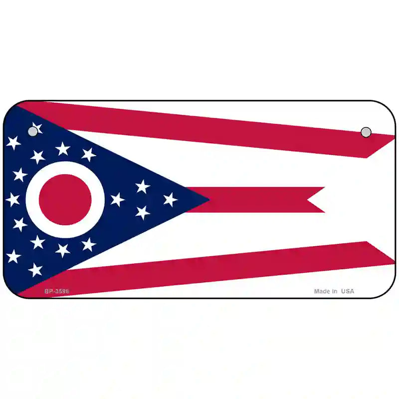 Ohio State Flag Metal Novelty License Plate 6" x 3" (BP)