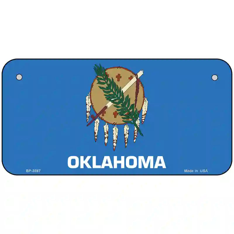 Oklahoma State Flag Metal Novelty License Plate 6" x 3" (BP)