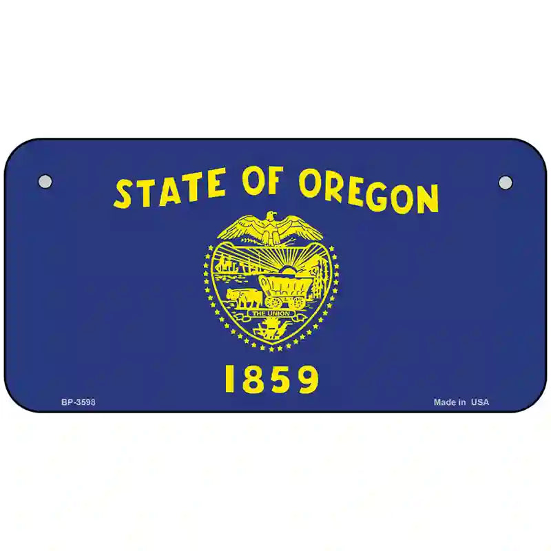 Oregon State Flag Metal Novelty License Plate 6" x 3" (BP)