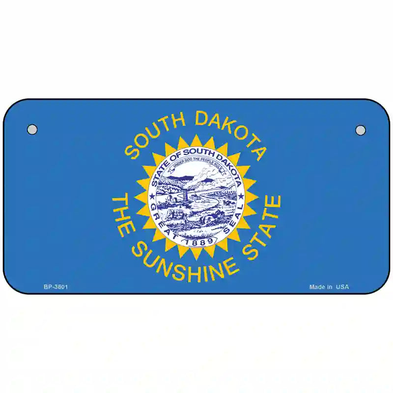 South Dakota State Flag Metal Novelty License Plate 6" x 3" (BP)