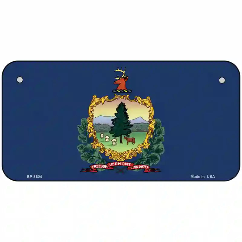 Vermont State Flag Metal Novelty License Plate 6" x 3" (BP)