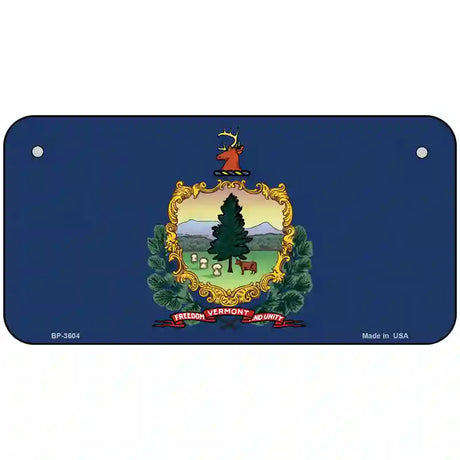 Vermont State Flag Metal Novelty License Plate 6" x 3" (BP)