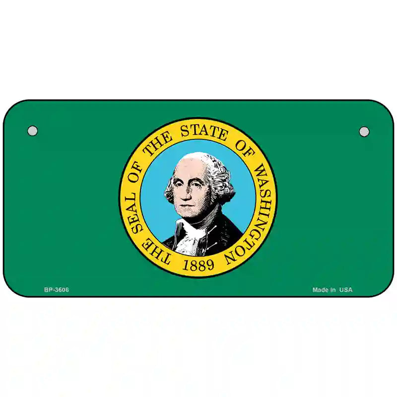 Washington State Flag Metal Novelty License Plate 6" x 3" (BP)