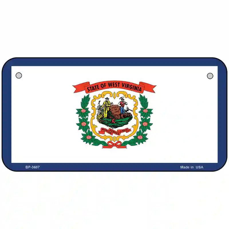 West Virginia State Flag Metal Novelty License Plate 6" x 3" (BP)