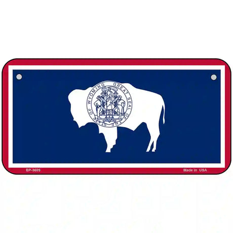 Wyoming State Flag Metal Novelty License Plate 6" x 3" (BP)