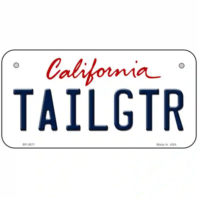 Tailgtr California Novelty Metal License Plate 6" x 3" (BP)