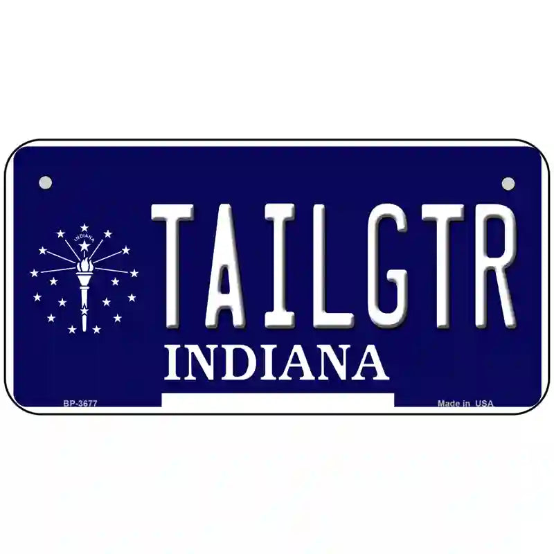 Tailgtr Indiana Novelty Metal License Plate 6" x 3" (BP)