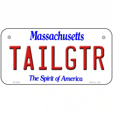 Tailgtr Massachusetts Novelty Metal License Plate 6" x 3" (BP)