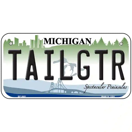 Tailgtr Michigan Novelty Metal License Plate 6" x 3" (BP)